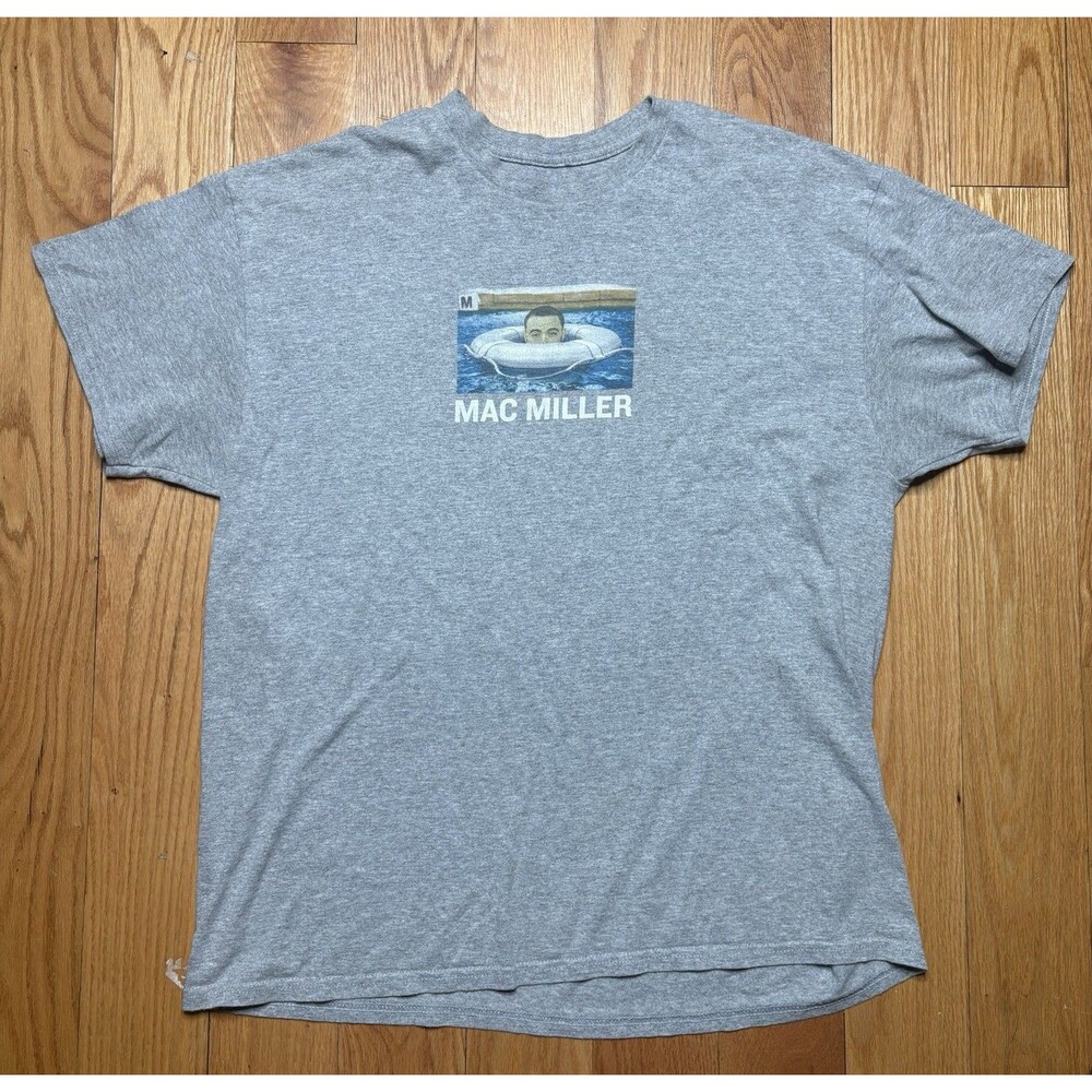 Mac Miller Swimming T-Shirt Size XL Official Merch Unisex Gray Tee Rap Hip Hop